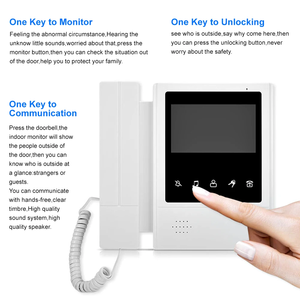 4.3inch LCD Screen Video Intercom Doorbell Telephone Video Entry Phone Metal Doorbell With RFID Card Unlock Function