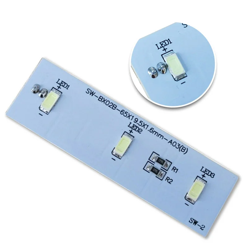 ABMI-2Pcs الثلاجة مصباح ليد لأجزاء الفريزر الكترولوكس ZBE2350HCA ضوء بار SW-BX02B استبدال شريط LED ،