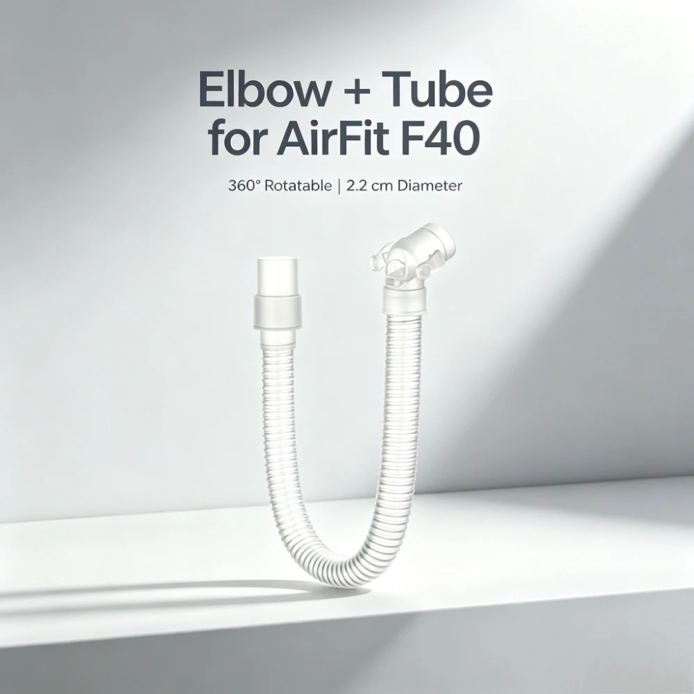 Elbow Connector Short Tube  for AirFit F40, 2.2cm Diameter 360 Degree Rotatable Replacement Elbow Tube F40 Spare Part Accessory