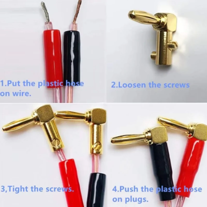 2 Stück 4mm 90 ° /180 ° Bananenstecker mit weichem Kunststoffgehäuse, rot und schwarz, geeignet für Multimeter, Audio- und Videolautsprecher – Detail 11