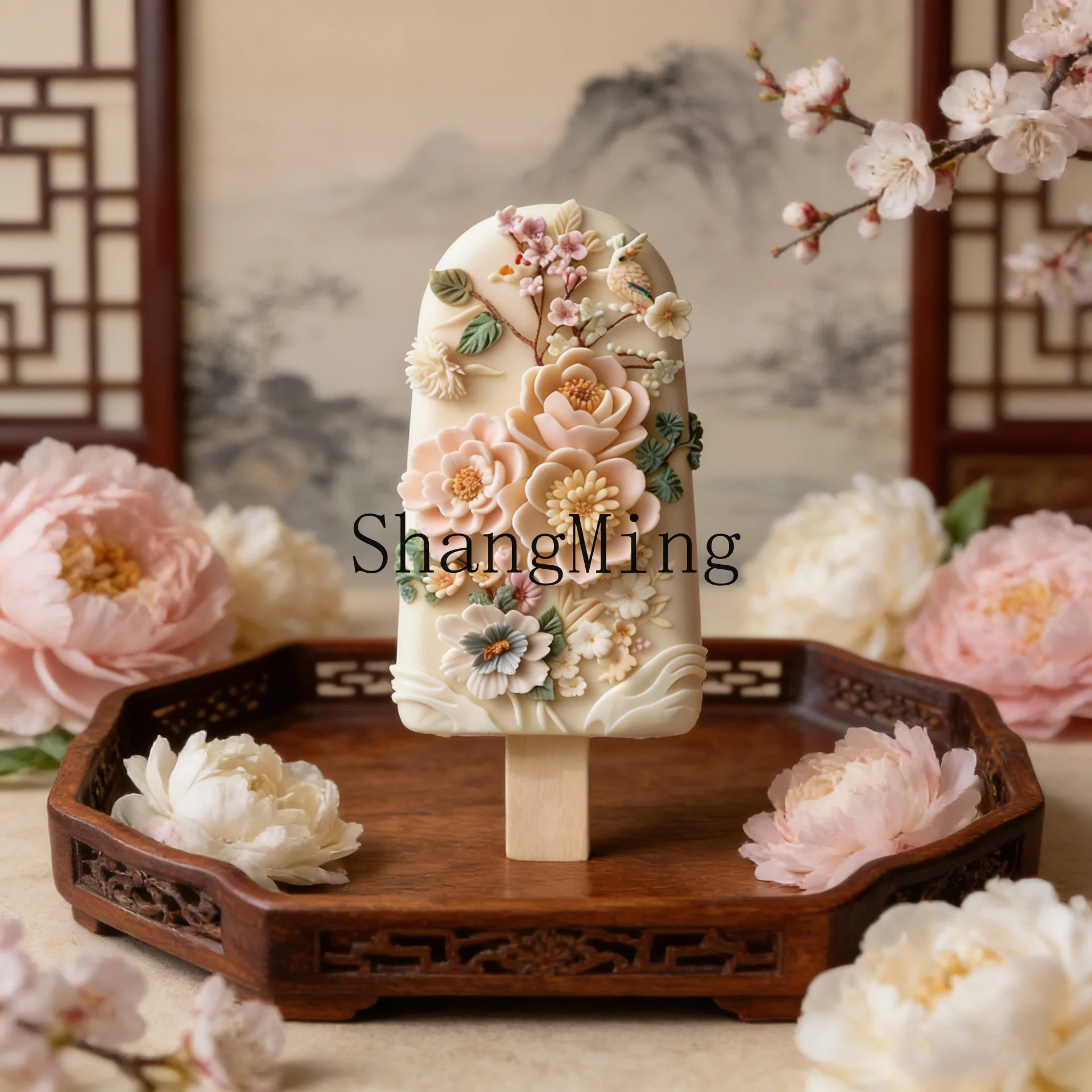 

PYH merchandise flower ice cream food grade silicone mold handmade DIY tourist attractions ice cream mold