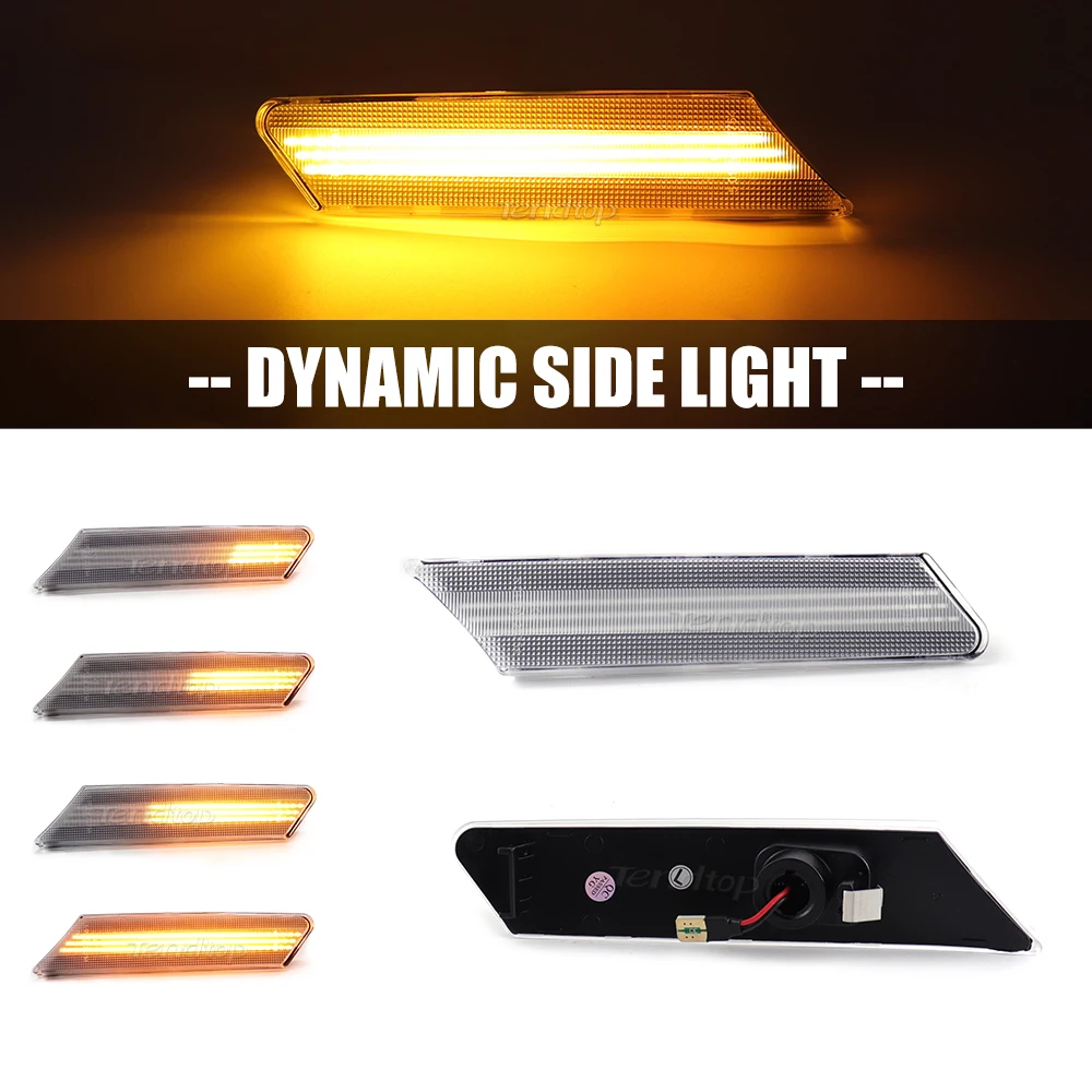 Sequential Flashing LED Turn Signal Side Marker Light For Porsche 987 Cayman Boxster 997 Carrera Turbo GT3 GT2