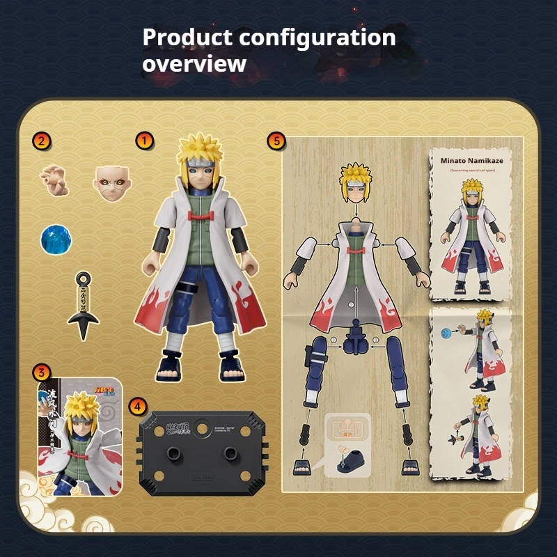 BLOKEES Naruto Minato Namikaze Building Block Action Figure Collectible Movable Model Anime Assembly Toy For Hobby Fans