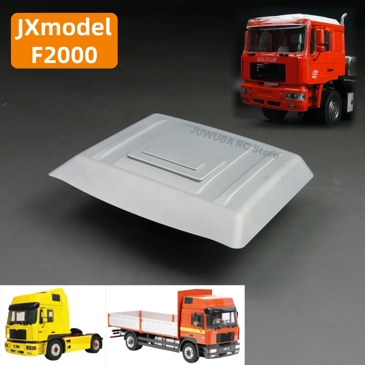 F2000 Metal Low Roof Cab Top Cabin Conversion Kit For MAN F2000 JXmodel and SCALECLUB 1/14 RC Tractor Truck Parts JX-F2000-DD