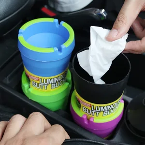 منفضة سجائر محمولة من توهج الليل للسيارات والشاحنات ذات سعة كبيرة صندوق قمامة مزدوج الطبقة سلة مهملات بلاستيكية مضيئة أعلى 8 مبيعات كبيرة لشاحنات القمامة - رقم 8