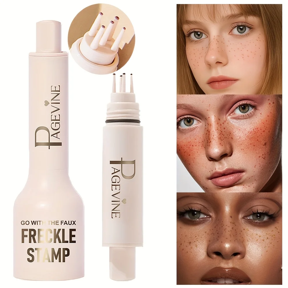 4-in-1 Natural Freckle Stamp Pen,Fast-Dry,Waterproof,Light Coverage,Temporary Fake Freckles for Makeup,Natural Beauty Enhancer