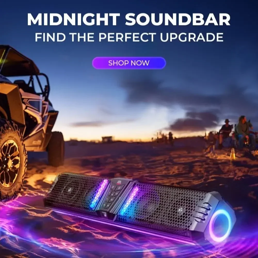 32in UTV Sound Bar IP65 مقاوم للماء ATV مكبر صوت بلوتوث مع RGB متوافق مع Polaris RZR لـ Can-Am يناسب قضبان دوارة 1-2in