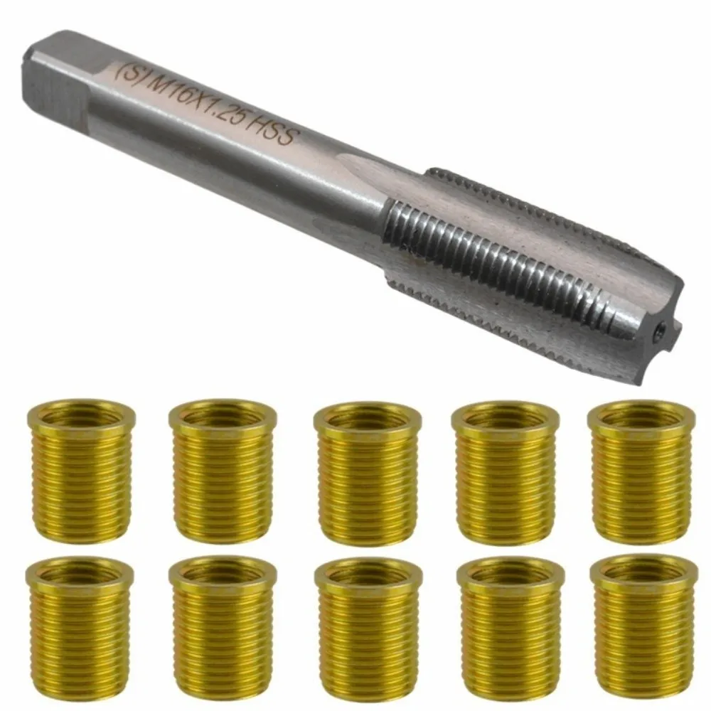 M10/M12/M14 Size Spark Plug Thread Repair Kit M14x1.25 Thread Size High Speed Steel Tap Thread Inserts Kit