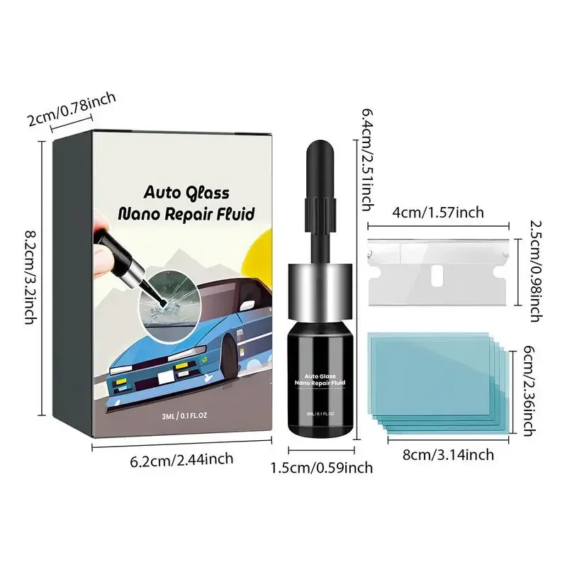 Car Glass Nano Repair Fluid Auto Kit di riparazione parabrezza vetro Shatter crepe riparazione colla accessori Auto per specchietto finestra