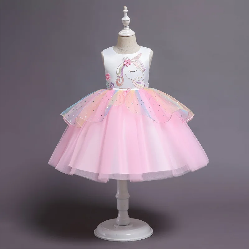 Robe licorne arc-en-ciel pour filles, déguisement de princesse, jeu de rôle pour filles, jeu de fête d'anniversaire