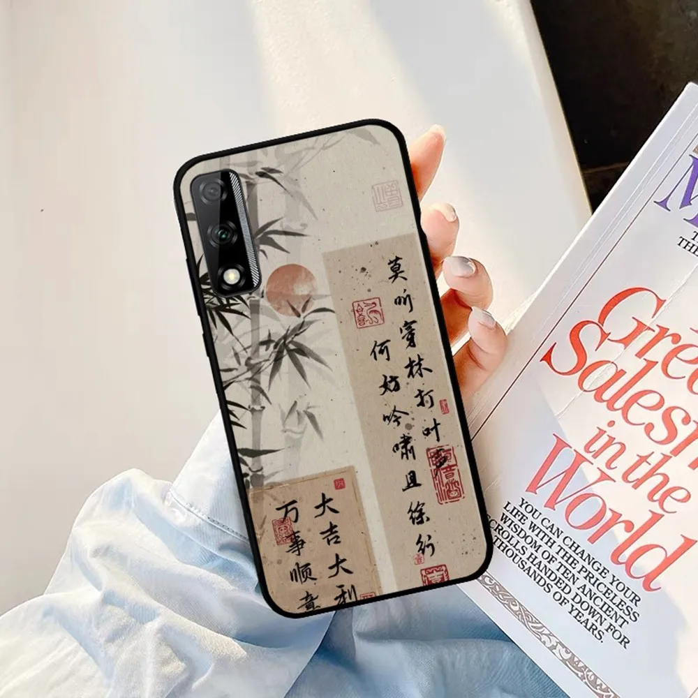 Chinese Style Wish Good Luck Freedom Phone Case For Huawei Y9 6 7 5 Prime Enjoy 7s 7 8 Plus 7a 9e 9plus 8E Lite Psmart Shell