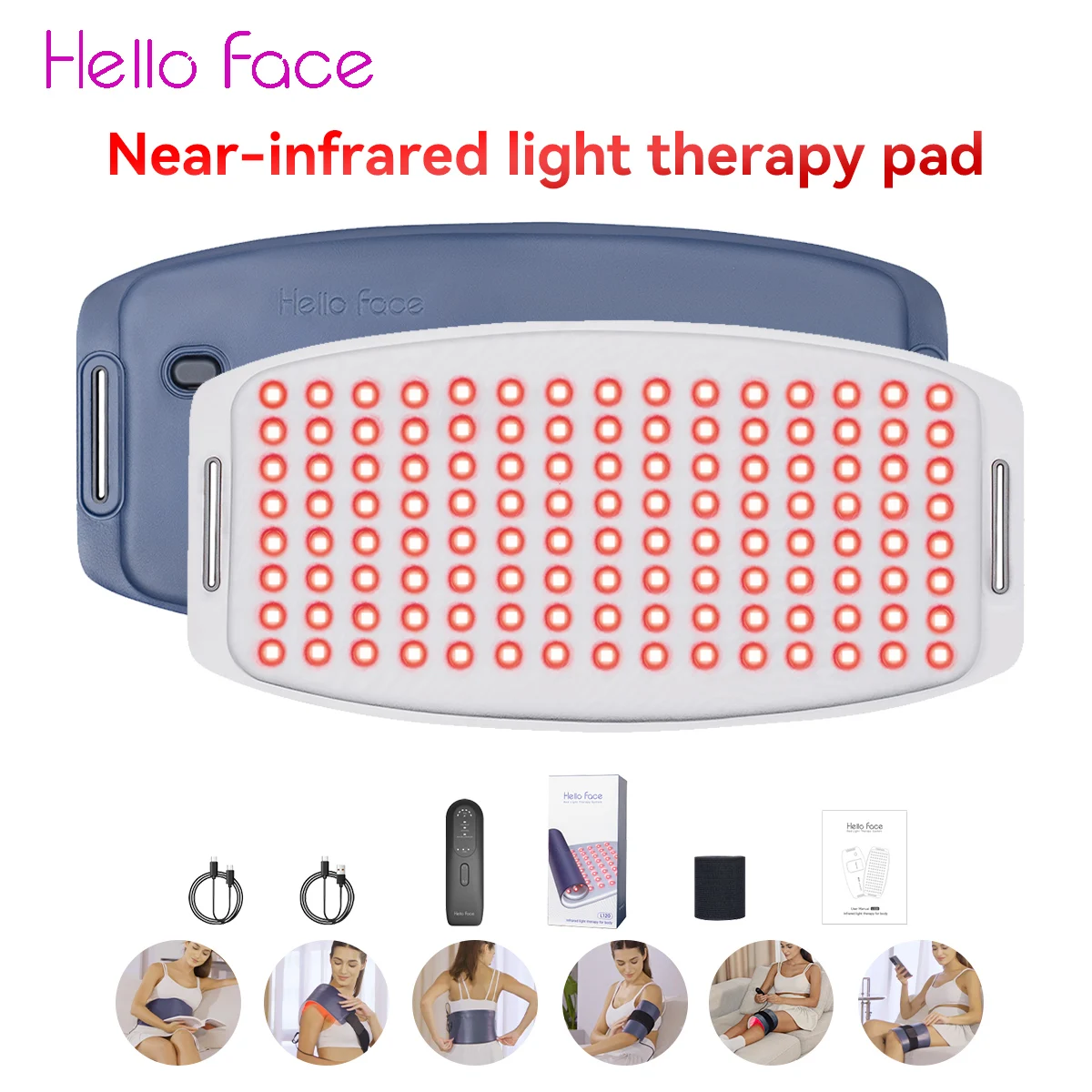 

Hello Face L120 Near-infrared Light Therapy Pad 630nm Red Light and 850nm Near Infrared Pain Relief Muscle Home Use 3000mAh