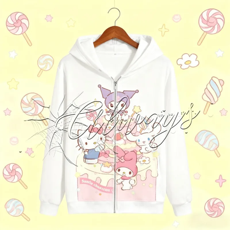 2026 تصميم الأزياء الأطفال هوديي SanrioFamily لطيف كبير الأذن الكلب Yugui DogSweet هوديي الأطفال والمراهقين سترة دافئة #4