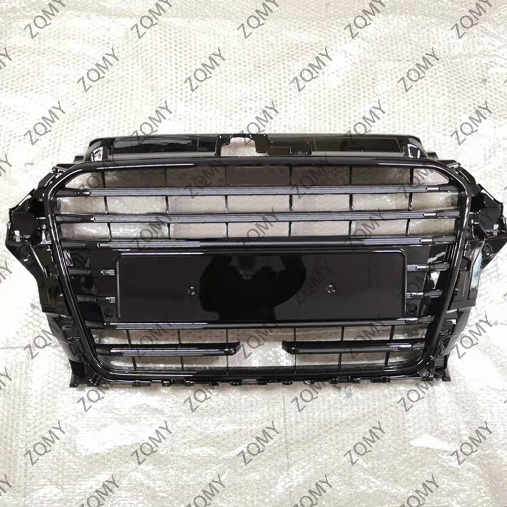 ACC With/Logo For Audi A3/A3L 2014 2015 2016 Car Front Bumper Grille Centre Panel Styling Upper Grill (Modify S3 style)