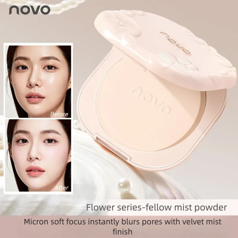 

NOVO Velvet Mist Dual Color Gradient Powder Compact For Women Setting Oil Control Long-Lasting Makeup Waterproof Sweatproof