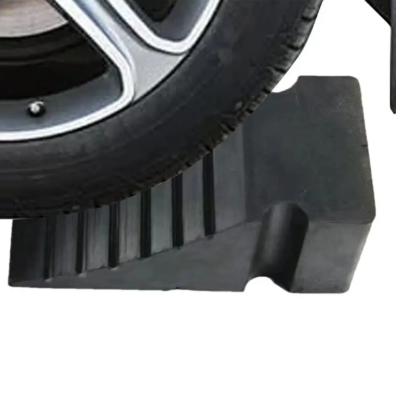 Heavy Duty Wheel Chocks Rubber Tire Stopper Parking Block Wheel Wedge Garage Tire Stops With Weight Sensing For Car Travel