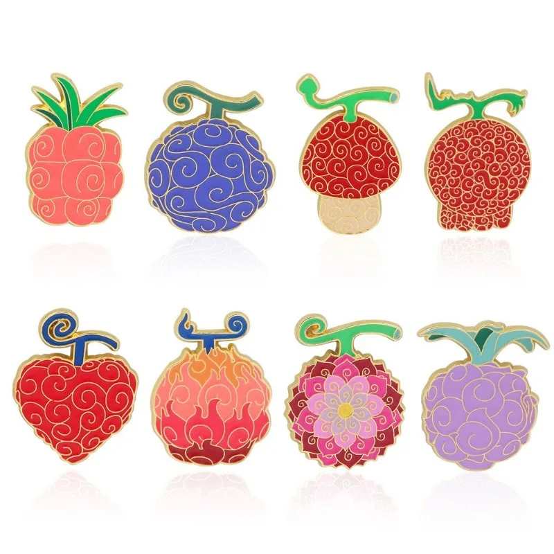 Cartoon Anime One Piece Rubber Shocking Devil Fruit Personalized Alloy Brooch Fashion High-Value Clothing Accessories Medal