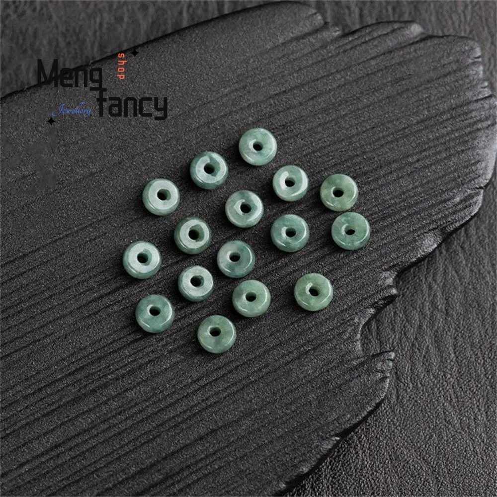 Natural Myanmar A-goods Jadeite Deep Bean Green Abacus Beads Single Jade Handmade Diy Fashion Jewellery Accessories Holiday Gift