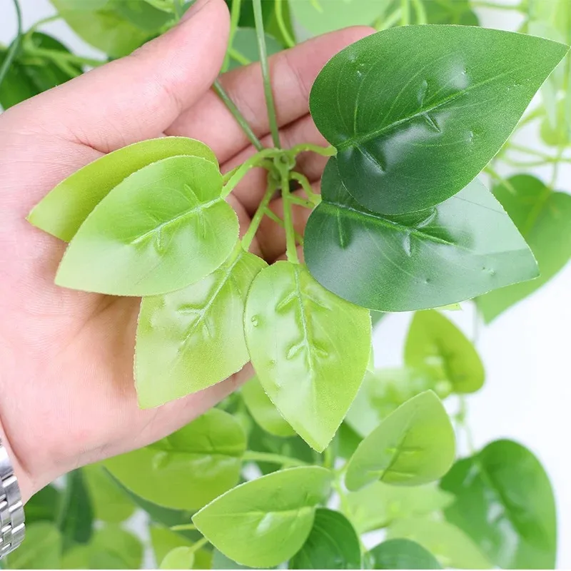 5 Forks Artificial Vines Plants Outdoor Plastic Creeper Green Ivy Wall Hanging Plants Branch For Home Garden Wedding Decor - view 2