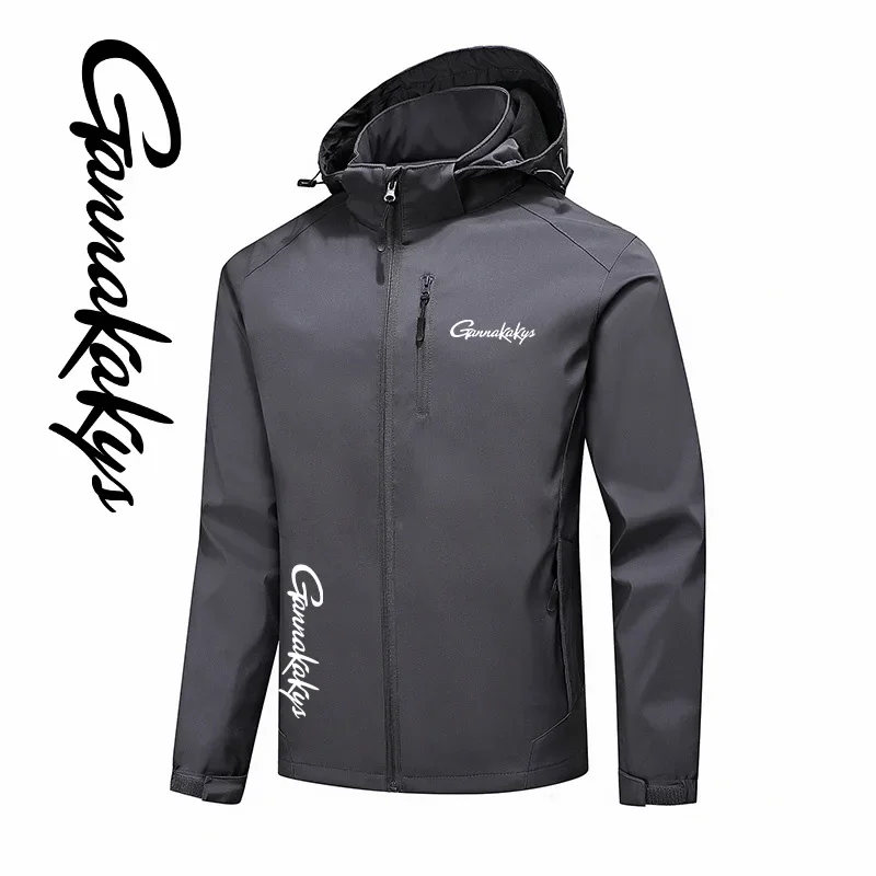 2024 Autumn waterproof fishing jacket men's hooded sports windproof jacket hooded thin waterproof hunting tactical jacket