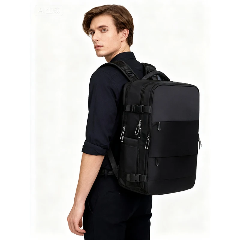 حقيبة ظهر للكمبيوتر المحمول للأعمال ذات سعة كبيرة للجنسين، حقيبة مدرسية عصرية للسفر في الهواء الطلق للرجال والنساء الطلاب Mochilas Hombre #1