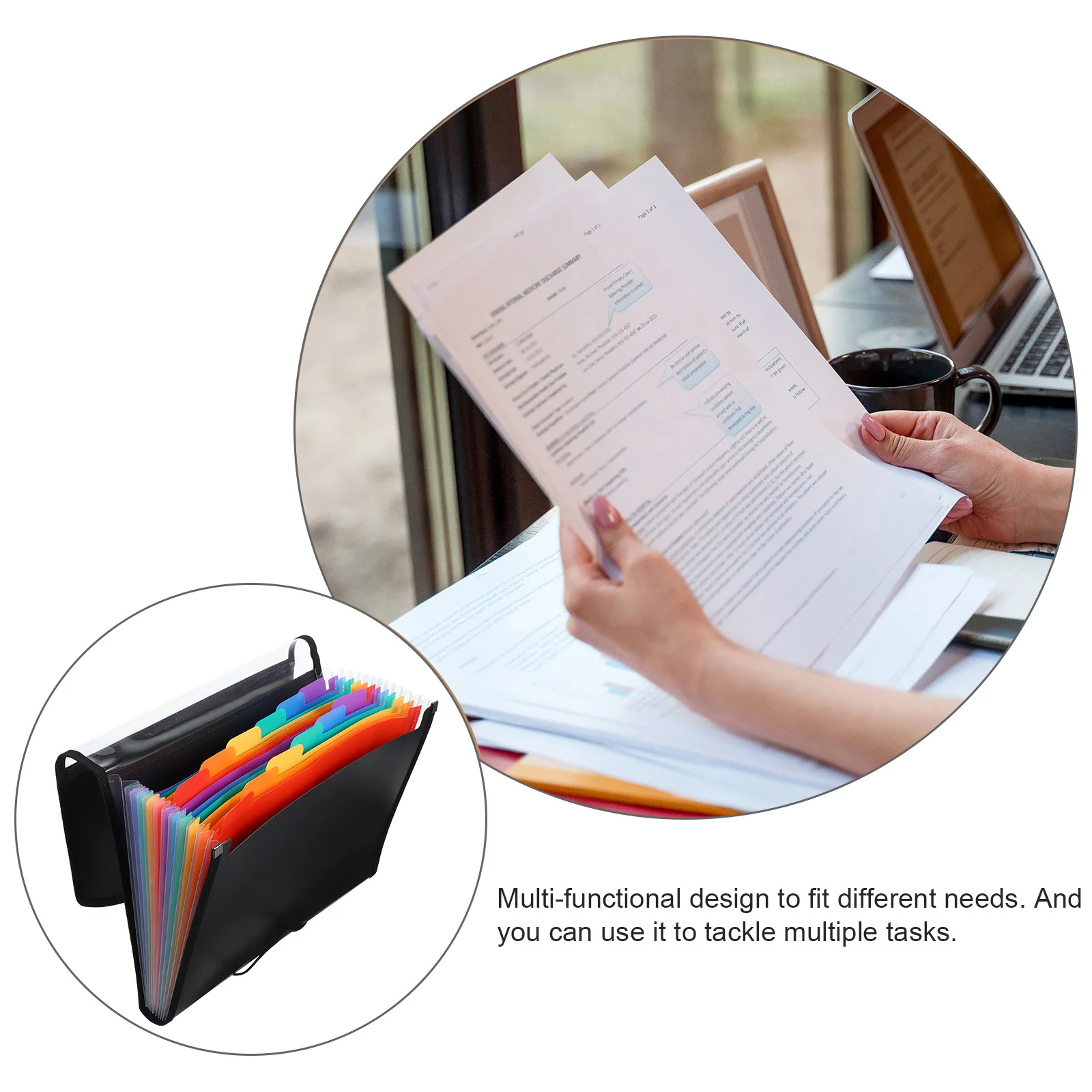 

Large Capacity Expanding File Organizer Portable Multi-Layer Document Folder For Office School Accordion File Storage Bag