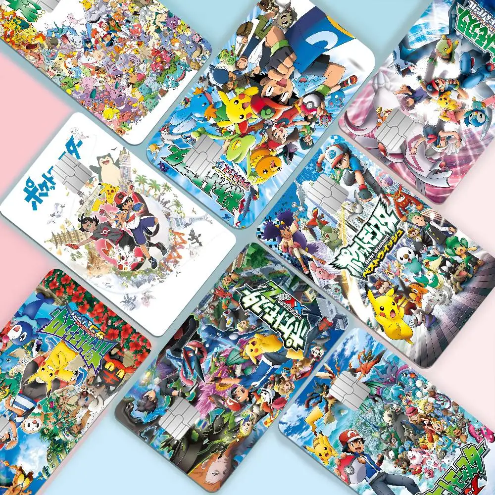 Colorful Adventure P-PokemonES Anime Spend or Save Funny Shell On Off Thin No Fade Sticker Skin Cover Film for Debit Credit Card