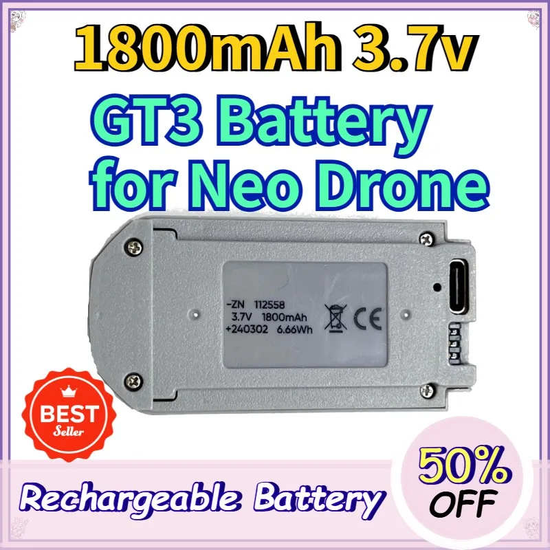

1800mAh 3.7V GT3 Intelligent Flight Battery for DJI Neo Rechargeable Lithium Battery Aftermarket Compatible Batteries