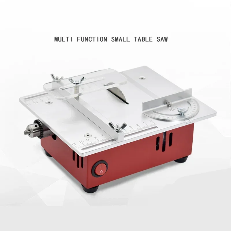 EU/US Plug Mini Table Saw DIY Desktop Cutting Machine Lift Saw PCB Blade Precision Desktop Micro Small Chainsaw Alloy Model Tool