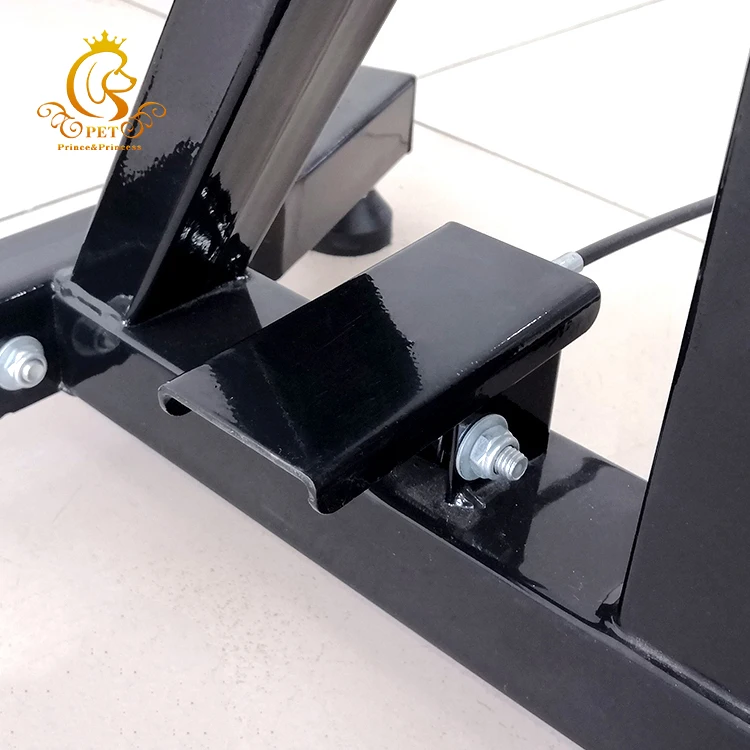 Dog Grooming Table Electrical Lifting Table Round Tabletop with Iron Display Rack Charge-Powered view 6