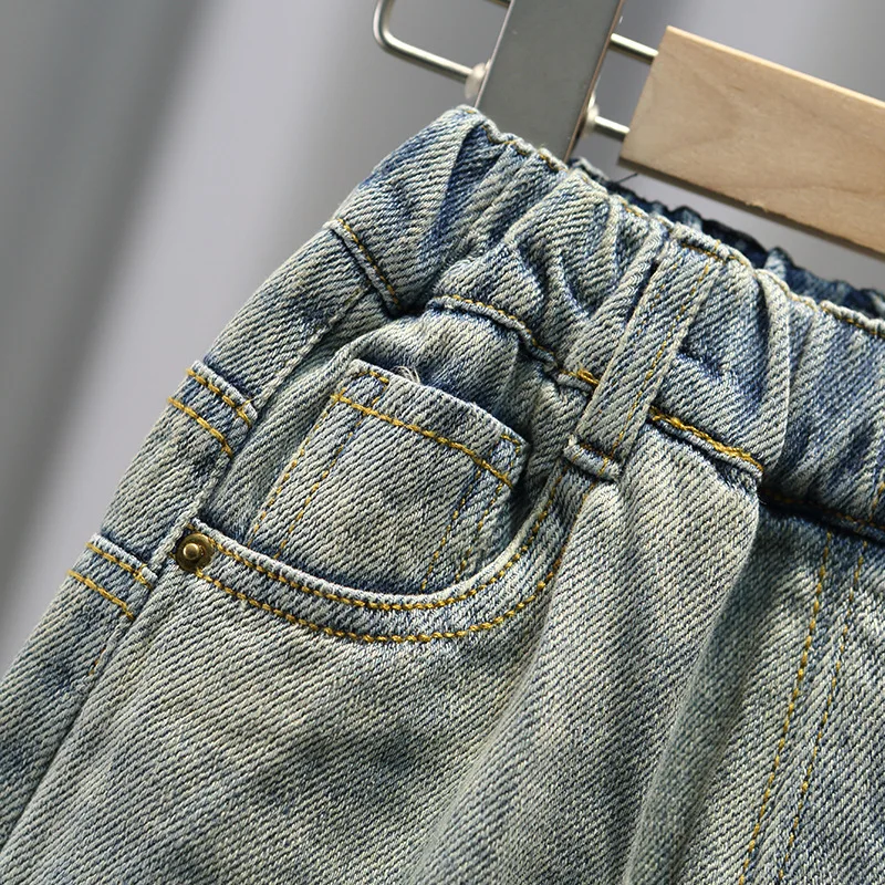 

Boys Jean Pants Long Trousers Denim 2024 Sweet Spring Autumn Baby's Kids Teenagers High Quality School Children's Clothing