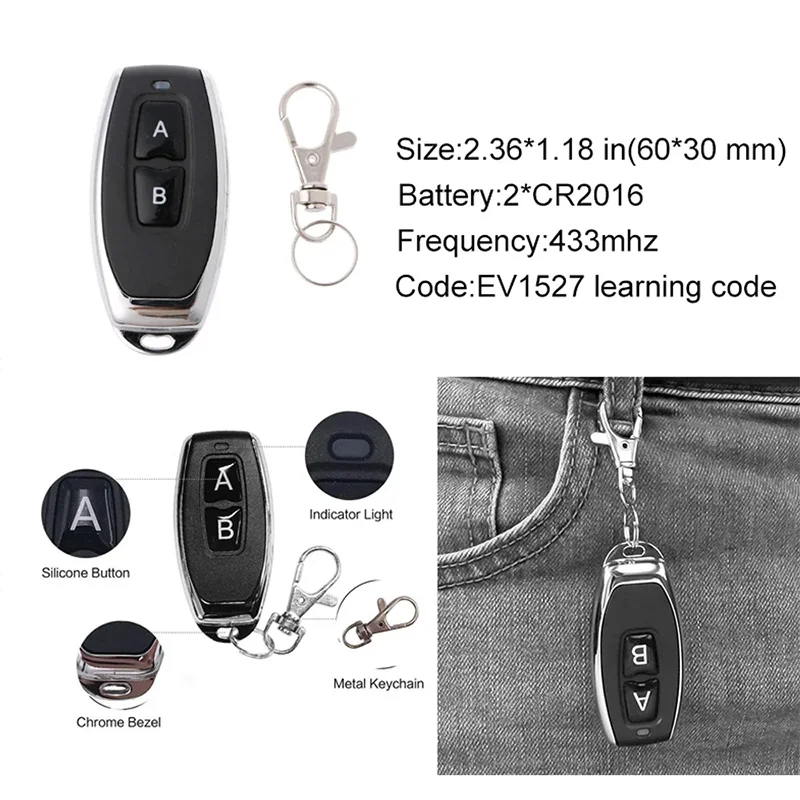 High-Power 5000W 433MHz RF Remote Control AC 75V~220V transmitor  Receiver for Factory Farm Office Ventilation Pump LED Light