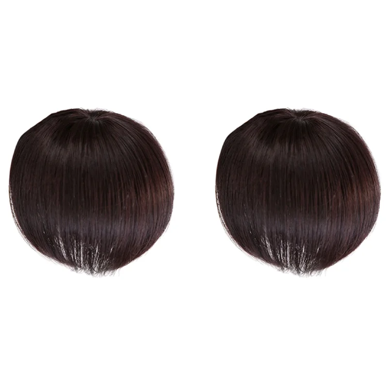 

B64B-2X Human Hair Topper Wig With Bangs Increase The Amount Of Hair On The Top Of The Head To Cover The White Hair Hairpiece