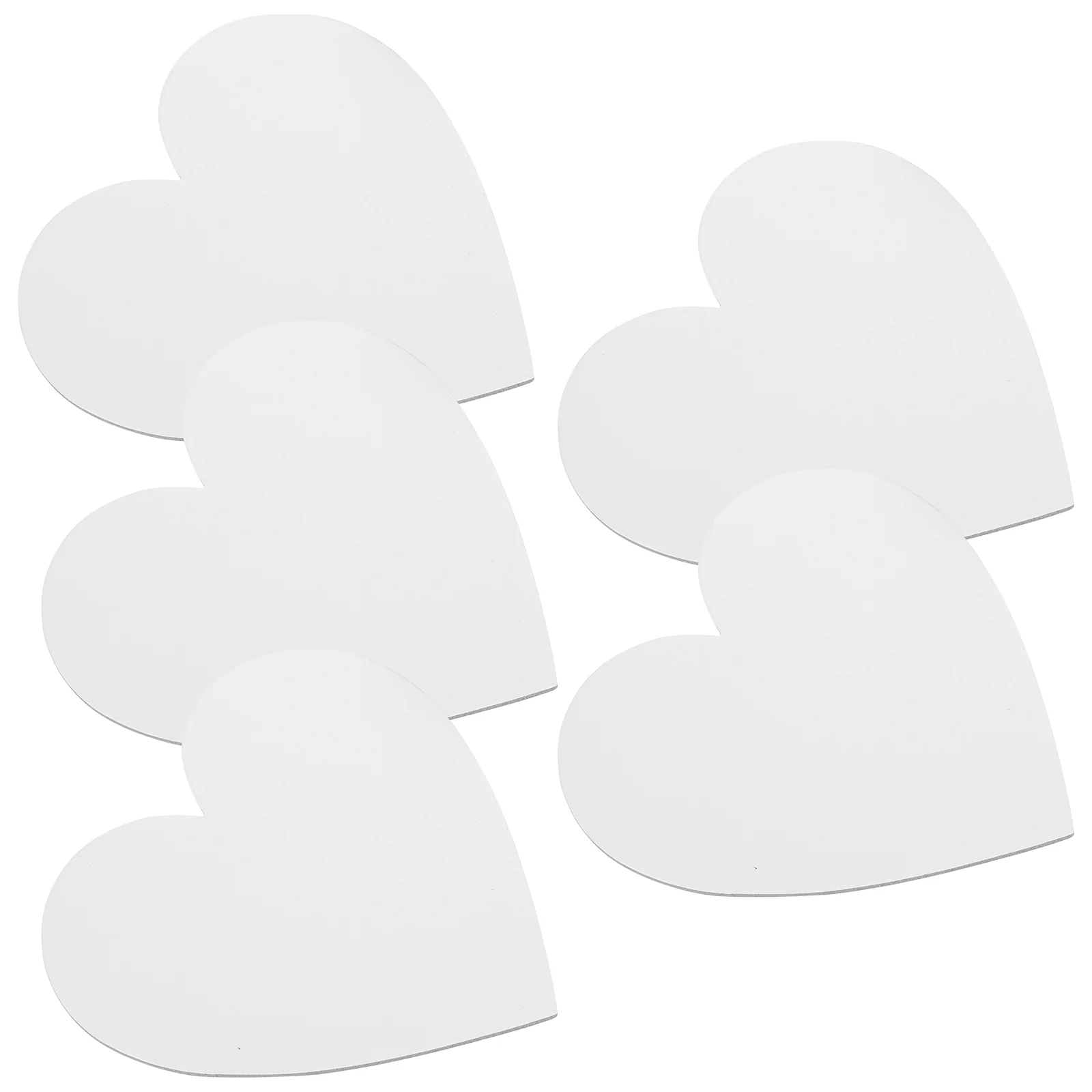 5 Pcs Heart- Shaped Canvases Oil Painting Board Artist Paper Drawing Boards Supplies Panel White Cotton Child