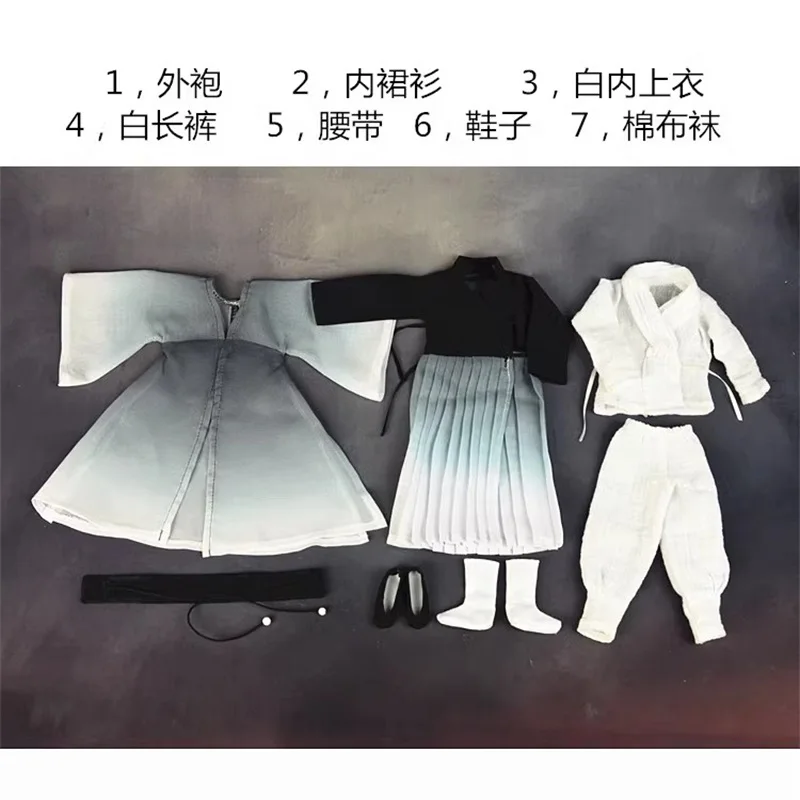 1/6 Soldier Ancient Clothing Tai Chi Costume Zhang Sanfeng Taoist Robe Model Toy For 12'' Action Figure Body In Stock