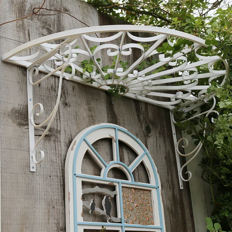 American Style Garden Climbing Vine Bracket Iron Do Old Storage Rack Window Eaves Decorative Rack Rain Sunshade Hanging Holder