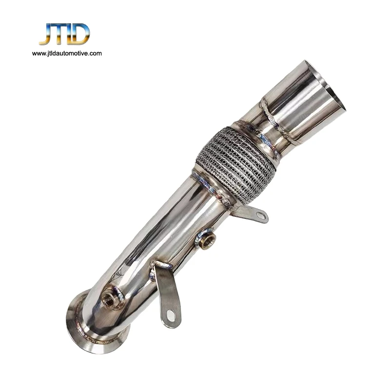 

JTLD Performance 304 Stainless Steel Exhaust Polished Catless Downpipe For BMW N55 Pipes