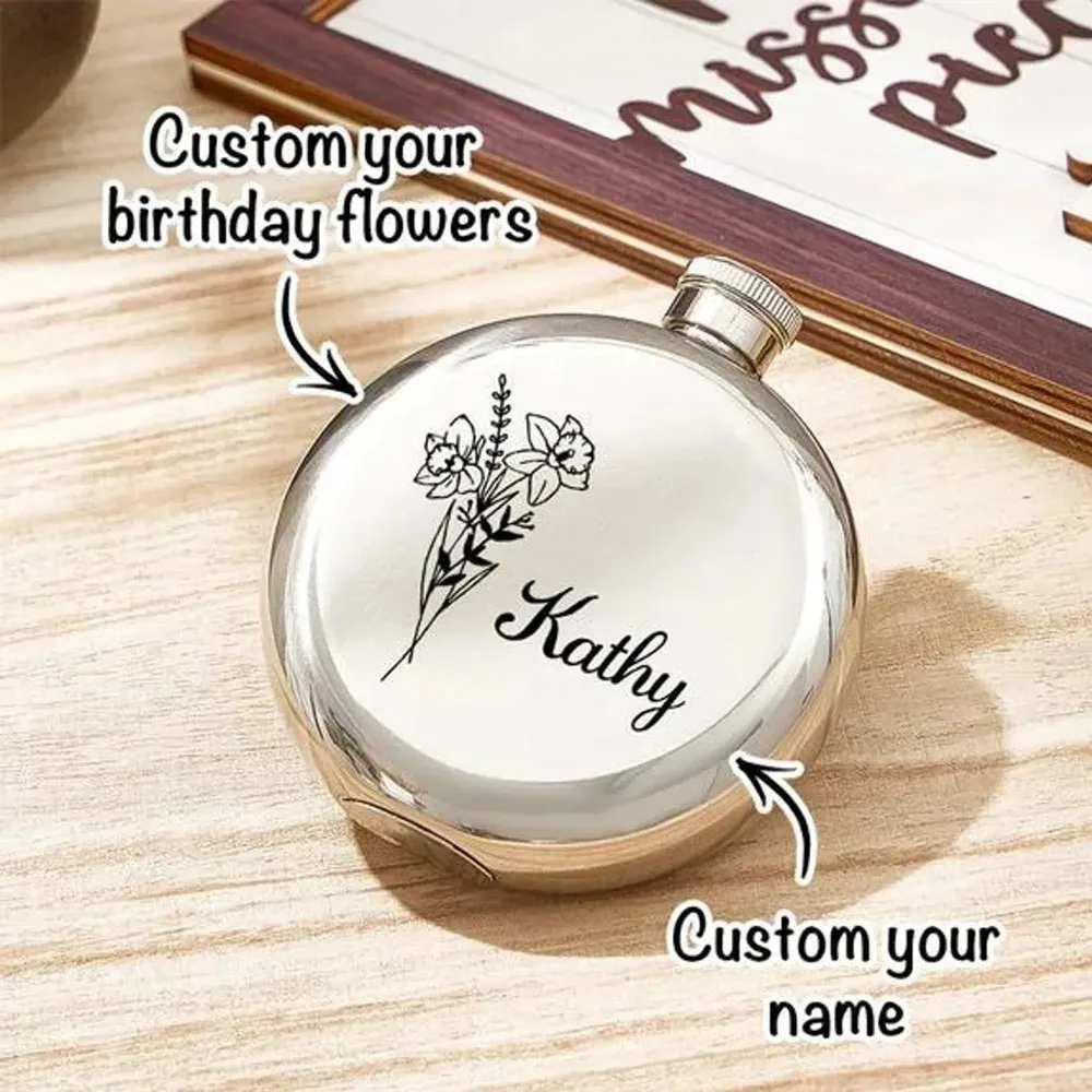 Customized Personalized Stainless Steel Hip Flask Outdoor Portable Wineware Wedding Party Wine Whiskey Hip Flask Gift Wholesale