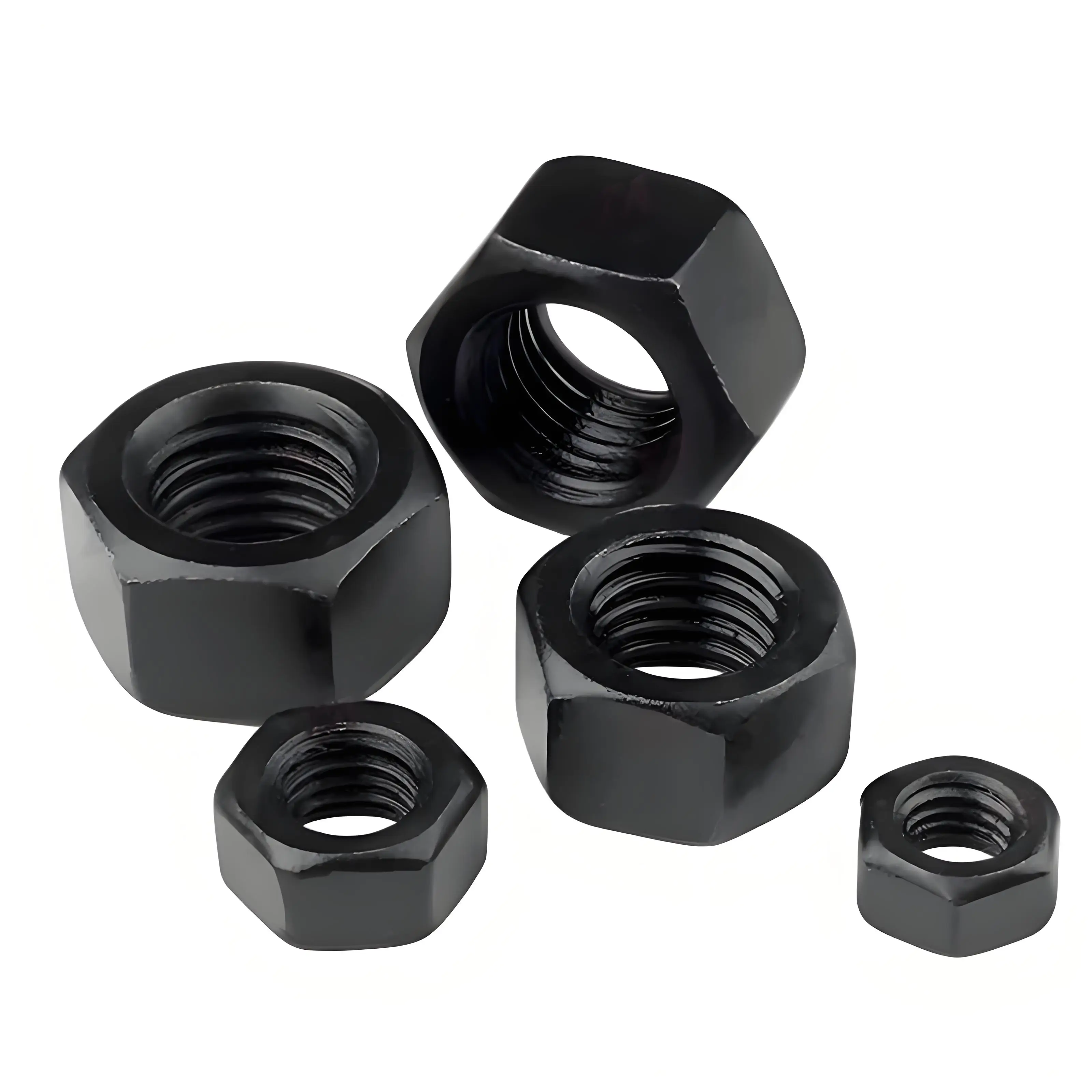 M2 M2.5 M3 M4 M5 M6 M8 M10 M12 M14 M16 M18 M20 M22 M24 M27 M30 M36 Tuercas hexagonales Grado 8,8 Tuercas hexagonales métricas de acero al carbono negro