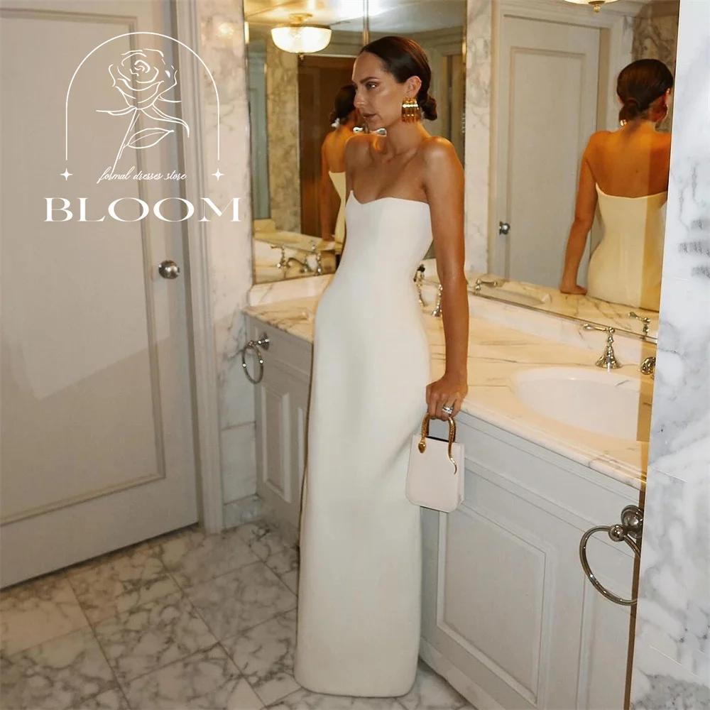 

Bloom Customized Sweetheart Strapless Floor Length Mermaid Everning Gown Simple High Quality Elegant Party Dress Formal Newest