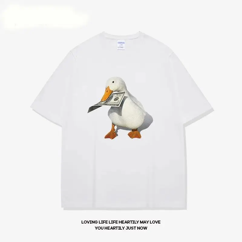 

American Short sleeved Summer New T-shirt Heavyweight Cotton Loose Design Trendy Men's Instagram Top