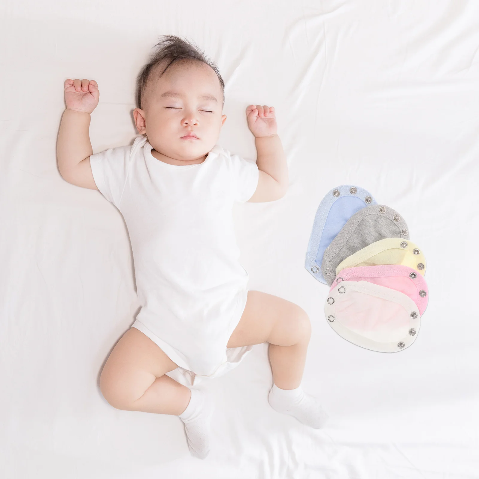 

Cotton Baby Bodysuit Extender Jumpsuit Extend Crotch Lengthen Practical Boys Girls Soft Breathable Onesie Snaps