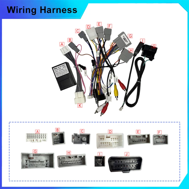 16pin Car Android Radio GPS Wiring Harness Adapter ForHonda crv cr-v 2010 2din Stereo Plug Power Cable cord Canbus box decorder