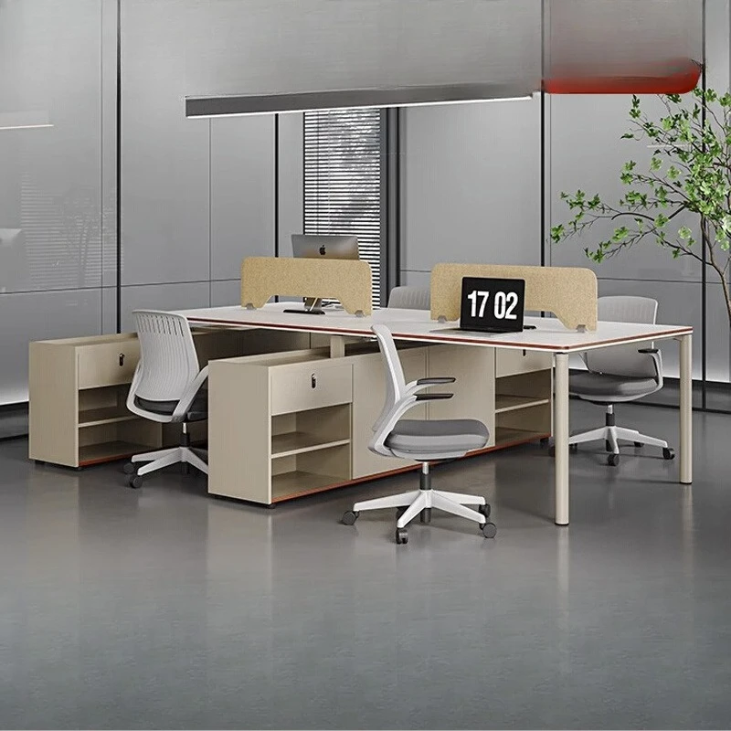 

Staff Desk Workstation Staff Desk and Chair Combination 4/Quad Simple Modern Office Company