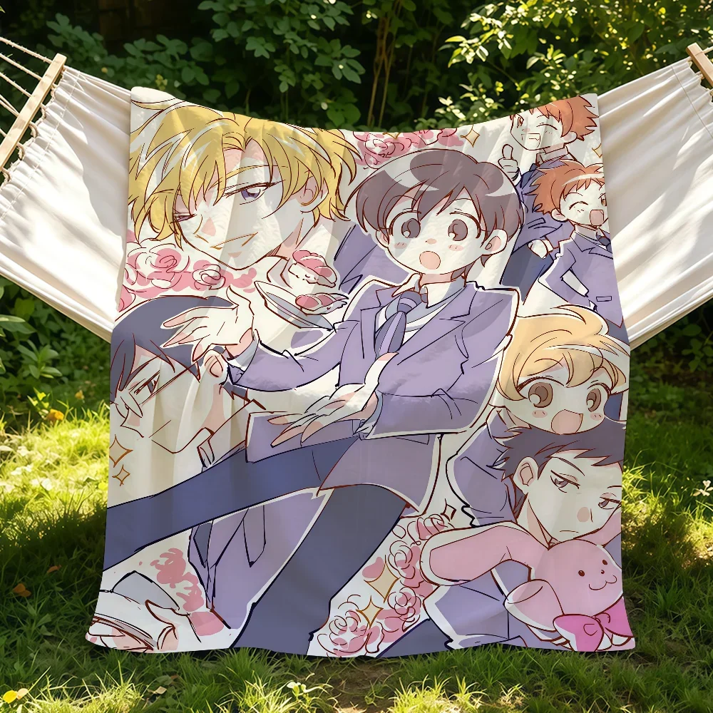 Anime O-Ouran High School Host Club Pink Blanket Suitable For Sofas Beds Offices Cars Outdoor Travel