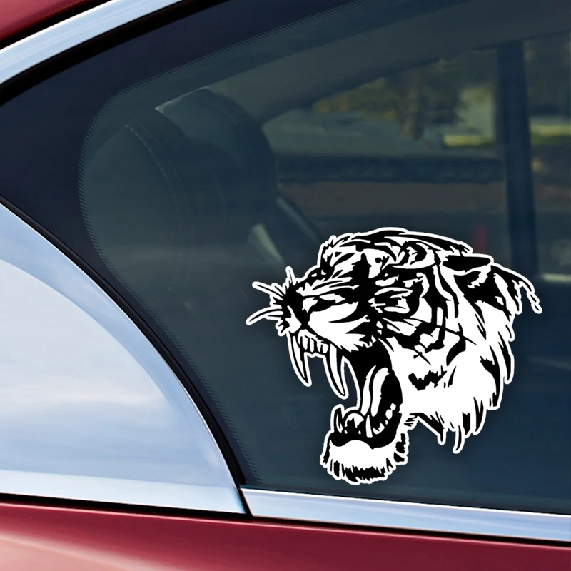 CK3338# Saber-toothed Tiger Vinyl Car Sticker Waterproof Removable Decal Self-adhesive Auto Decoration Personality Styling