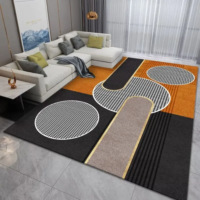 

Nordic Luxury High-quality Carpet Living Room Glod Orange Room Decor Large Area Rugs Bedroom Skin-friendly Washable Play Mats