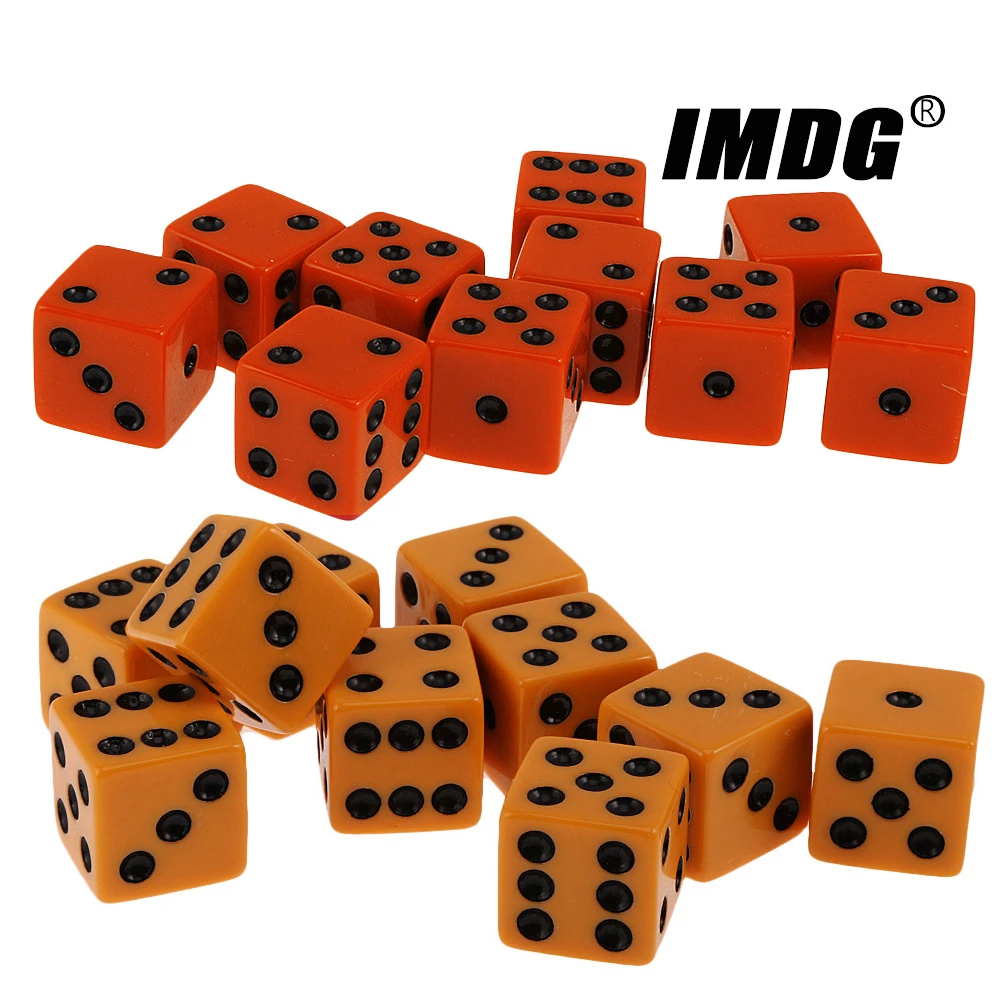 10pcs/pack New Resin Dice Red 16mm Black Dot Square Corners High Quality Cubes Boutique Game Dice