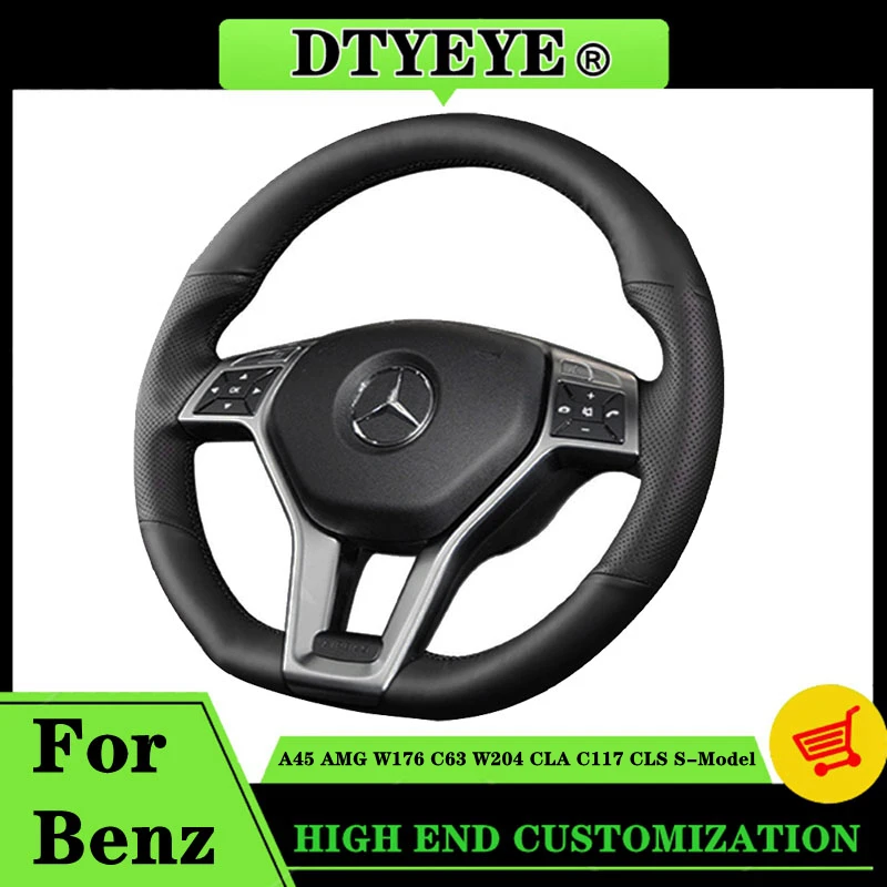 Car Steering Wheel Cover For Mercedes Benz A45 AMG W176 C63 W204 CLA C117 CLS S-Model 2011-2016 Original Steering Wheel Braid