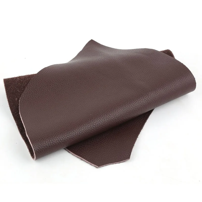 طبقة علوية من جلد البقر الملون بالشوكولاتة، نسيج من الجلد الطبيعي، رأس أريكة سميك 1.5 مم، مقعد سيارة، جلد صناعة يدوية